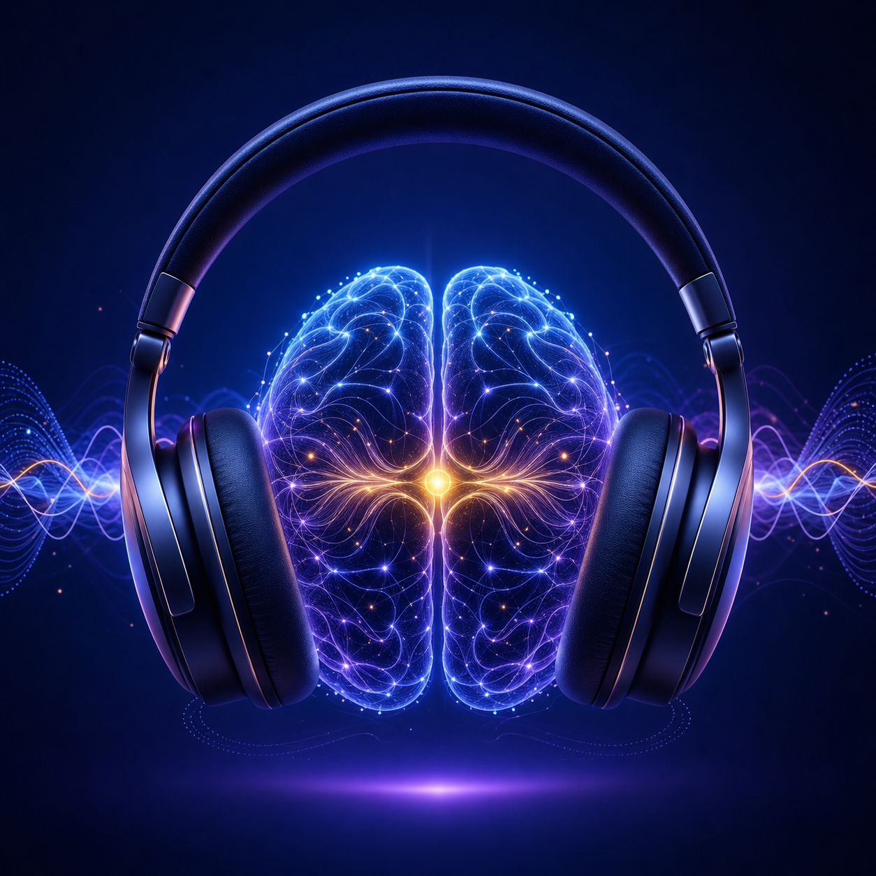 Original editorial artwork representing the audio-based program